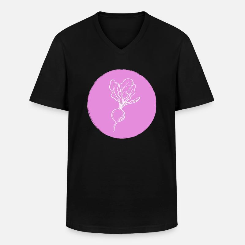 Radieschen - Männer-T-Shirt mit V-Ausschnitt - Schwarz