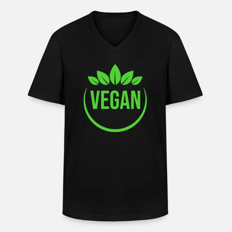 Vegan - Männer-T-Shirt mit V-Ausschnitt - Schwarz