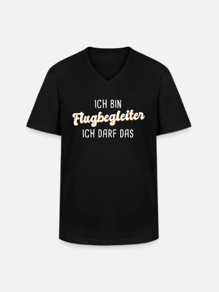 Flugbegleiter - Männer-T-Shirt mit V-Ausschnitt - Schwarz