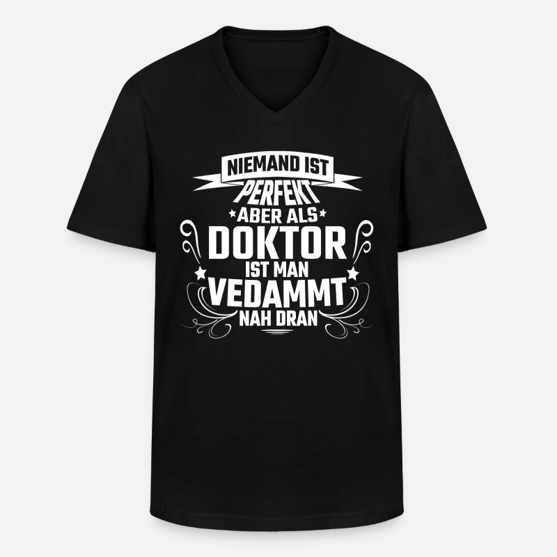 Doktor - Männer-T-Shirt mit V-Ausschnitt - Schwarz
