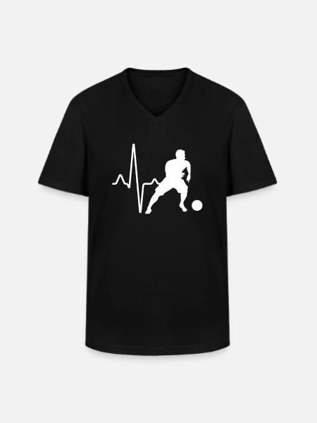 Football Heartbeat - Men's V-Neck T-Shirt - black