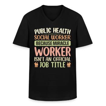 Public Health Social Workers - Men's V-Neck T-Shirt - black - Front - AI Model Male 178 dark (178cm)
