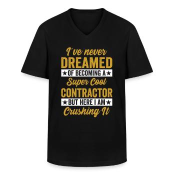 General Contractor Construction Handyman Builder - Men's V-Neck T-Shirt - black - Front - AI Model Male 178 dark (178cm)