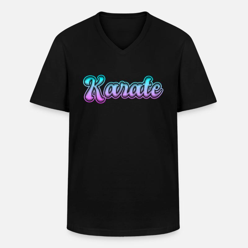 Karate - Männer-T-Shirt mit V-Ausschnitt - Schwarz