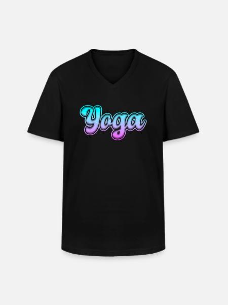Yoga - T-shirt col V Homme - noir