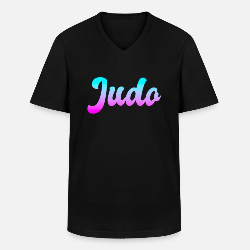 Judo - Männer-T-Shirt mit V-Ausschnitt - Schwarz