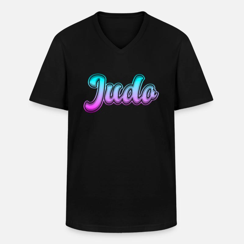 Judo - Männer-T-Shirt mit V-Ausschnitt - Schwarz