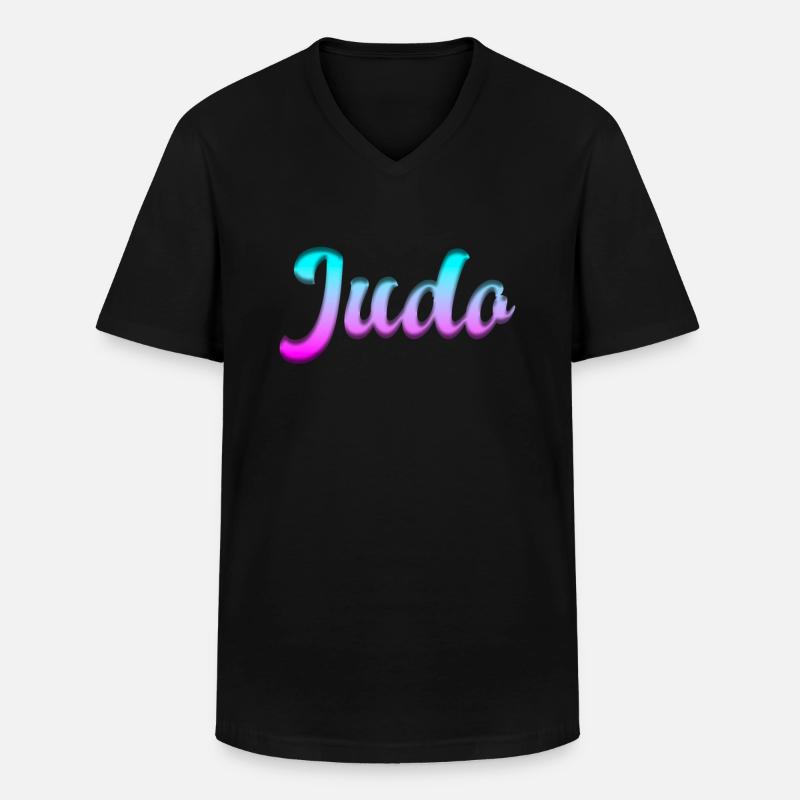 Judo - Männer-T-Shirt mit V-Ausschnitt - Schwarz