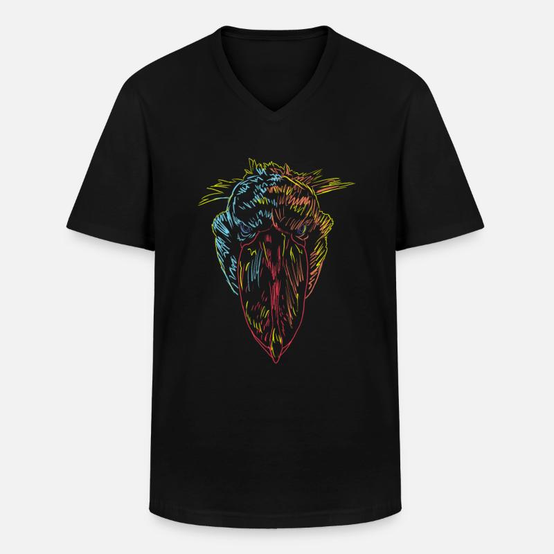 Bunter Vogel Schuhschnabel - Männer-T-Shirt mit V-Ausschnitt - Schwarz