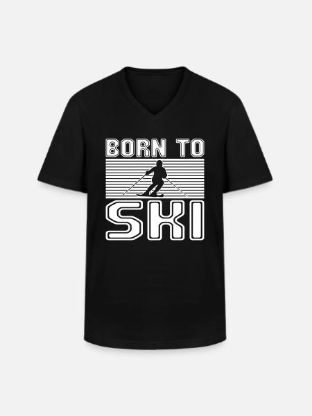 Ski - Men's V-Neck T-Shirt - black