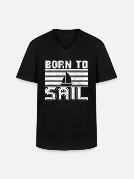 Sail - Men's V-Neck T-Shirt - black