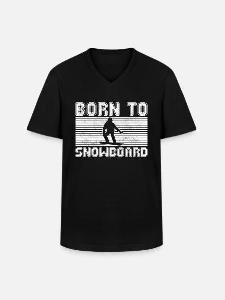 Snowboarding - Men's V-Neck T-Shirt - black