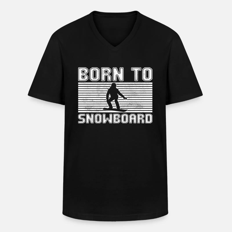 Snowboarden - Männer-T-Shirt mit V-Ausschnitt - Schwarz