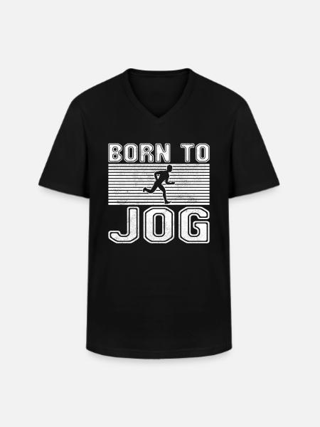 Jogging Running - Men's V-Neck T-Shirt - black