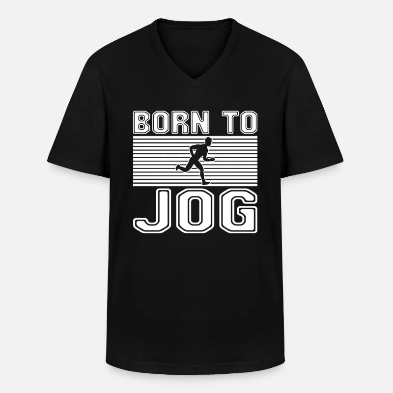 Jogging Running Dicton - T-shirt col V Homme - noir