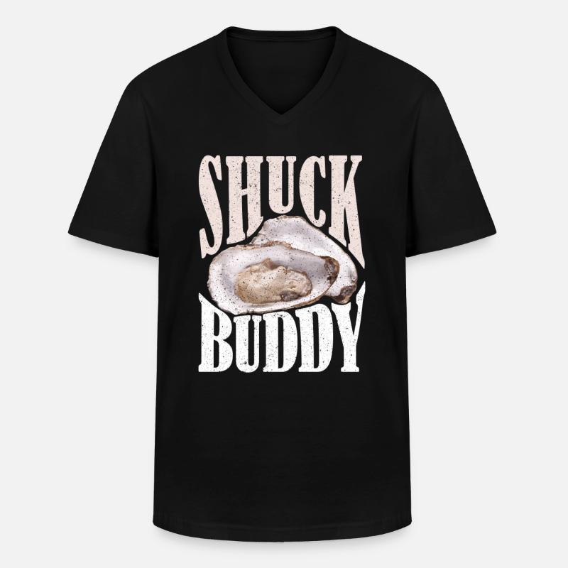 Shuck Buddy Austern - Männer-T-Shirt mit V-Ausschnitt - Schwarz
