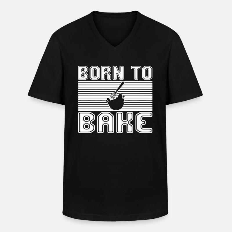 Backen - Männer-T-Shirt mit V-Ausschnitt - Schwarz