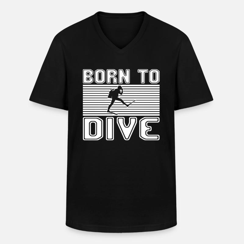 Tauchen - Männer-T-Shirt mit V-Ausschnitt - Schwarz