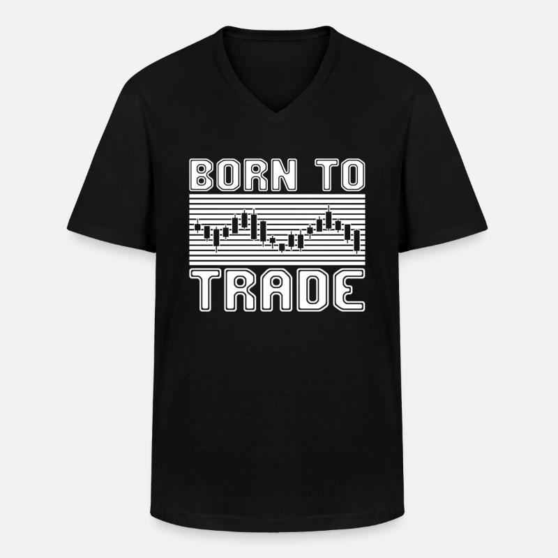 Trading - Männer-T-Shirt mit V-Ausschnitt - Schwarz