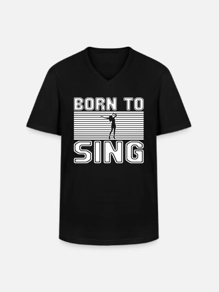 Sing - Men's V-Neck T-Shirt - black