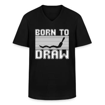Malen Zeichnen - Männer-T-Shirt mit V-Ausschnitt - Schwarz - Vorne - AI Model Male 178 dark (178cm)