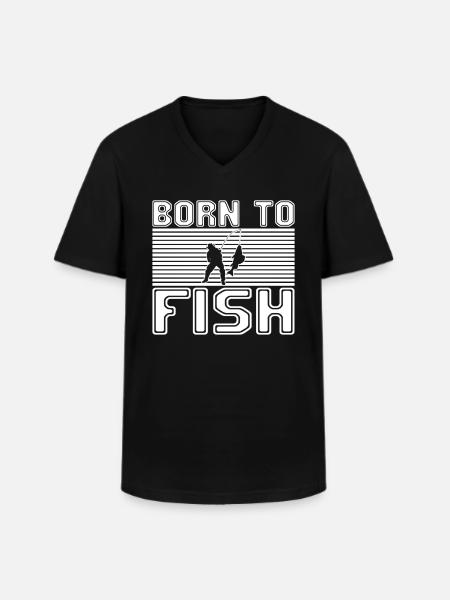 Angling - Men's V-Neck T-Shirt - black