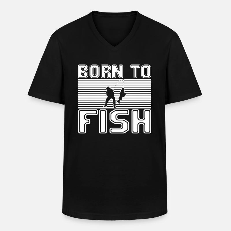 Angeln - Männer-T-Shirt mit V-Ausschnitt - Schwarz