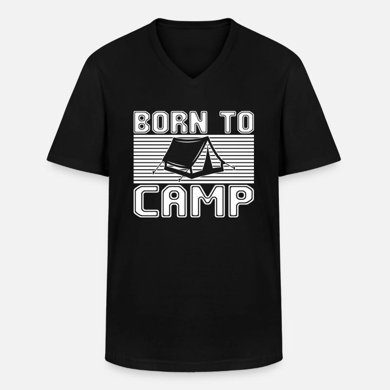 Campen - Männer-T-Shirt mit V-Ausschnitt - Schwarz
