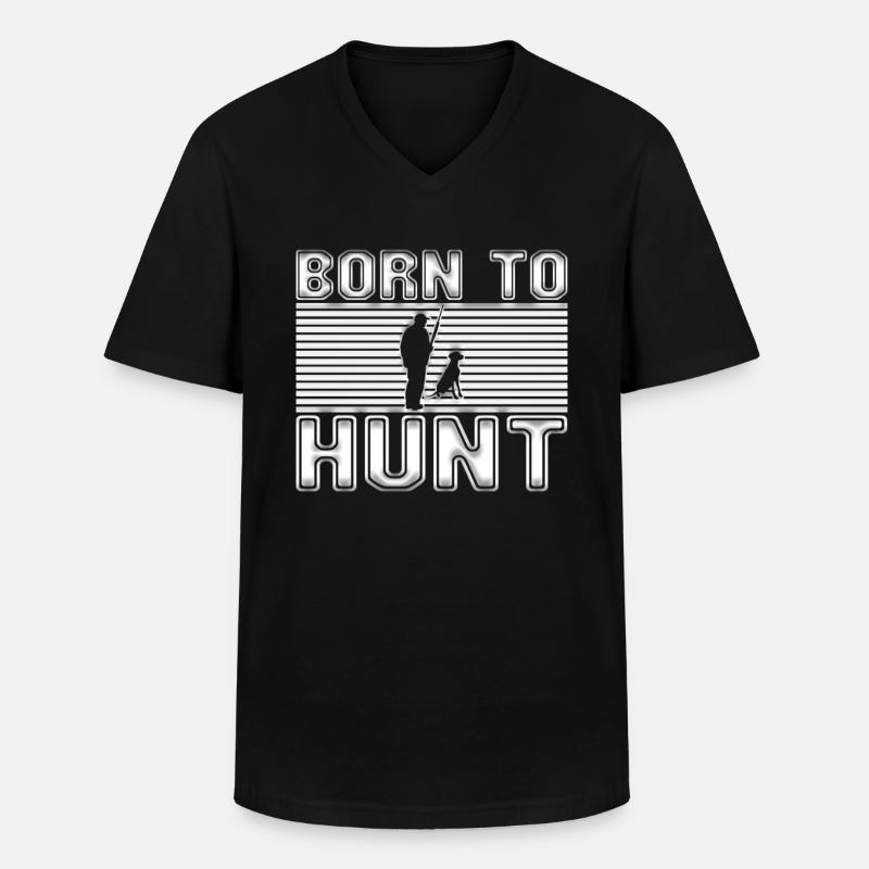 Jagen - Männer-T-Shirt mit V-Ausschnitt - Schwarz
