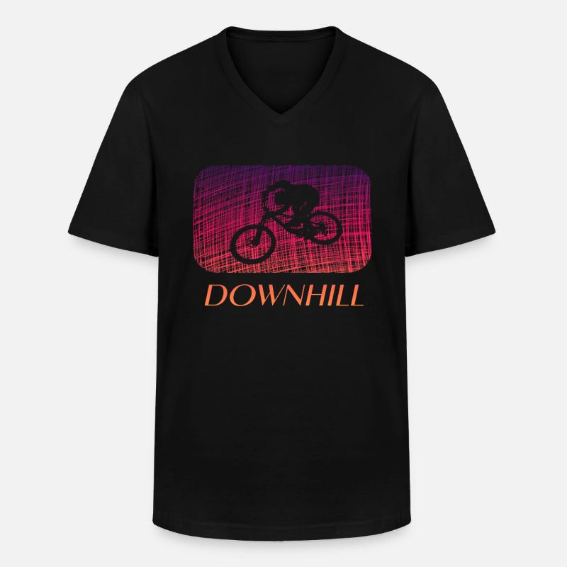 Downhill - Männer-T-Shirt mit V-Ausschnitt - Schwarz