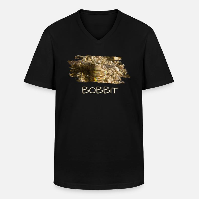 Bobbit Bobbitwurm - Männer-T-Shirt mit V-Ausschnitt - Schwarz