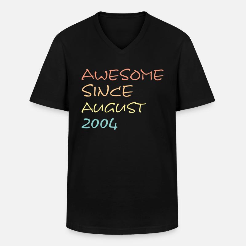 Awesome Since August 2004 - Männer-T-Shirt mit V-Ausschnitt - Schwarz