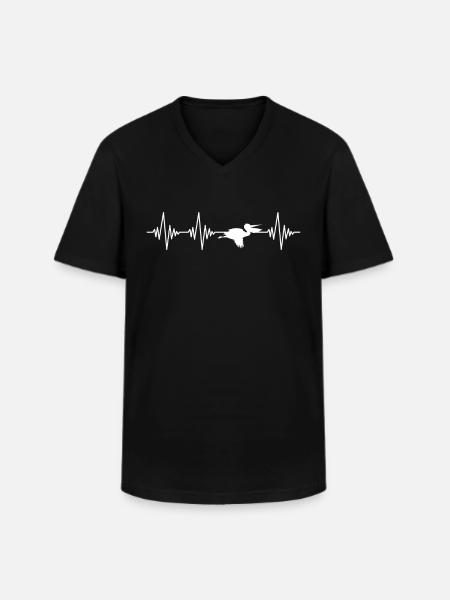 Pelikan Heartbeat - T-shirt col V Homme - noir