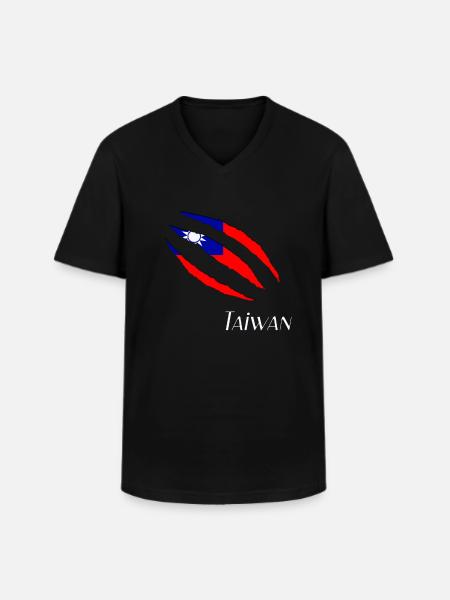 Taiwan Flag - Männer-T-Shirt mit V-Ausschnitt - Schwarz