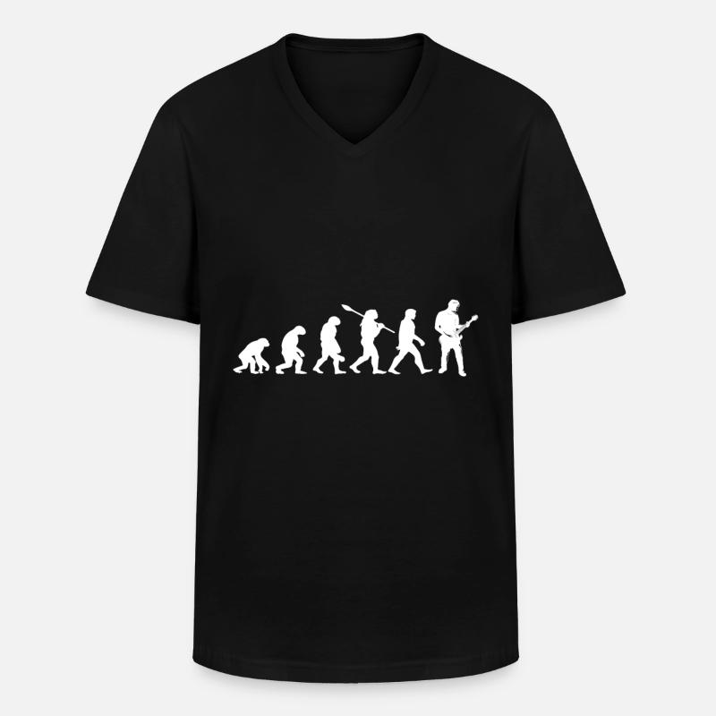 evolution guitariste - T-shirt col V Homme - noir