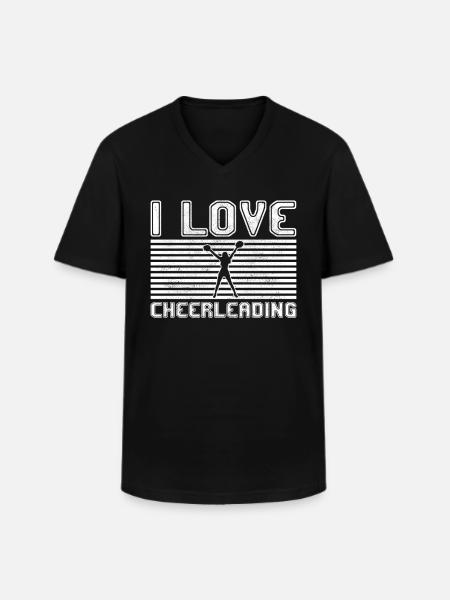 I love cheerleading - Men's V-Neck T-Shirt - black