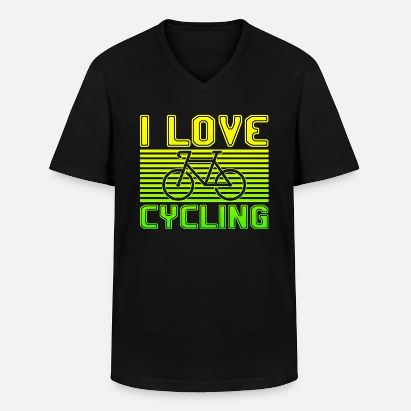 I love cycling - Männer-T-Shirt mit V-Ausschnitt - Schwarz