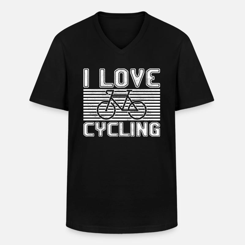 I love cycling - Männer-T-Shirt mit V-Ausschnitt - Schwarz