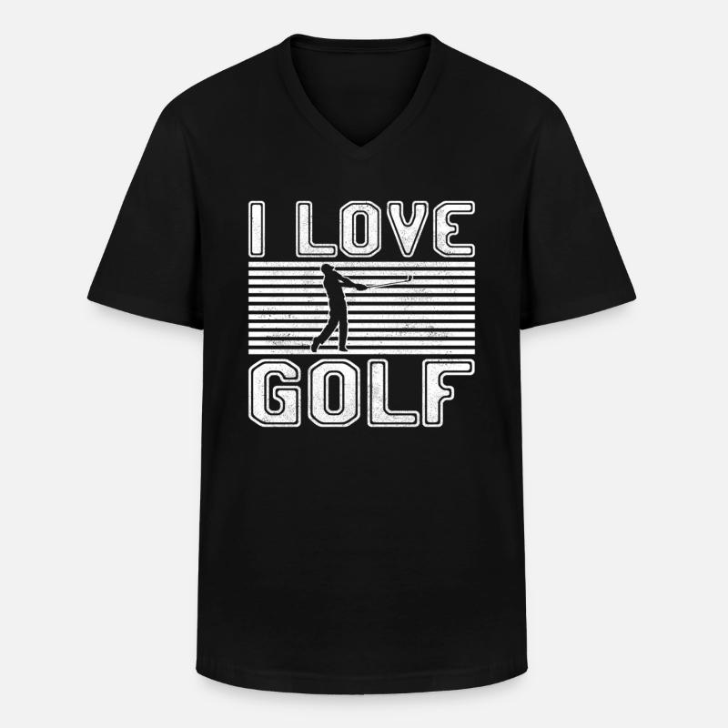 I love golf - Männer-T-Shirt mit V-Ausschnitt - Schwarz