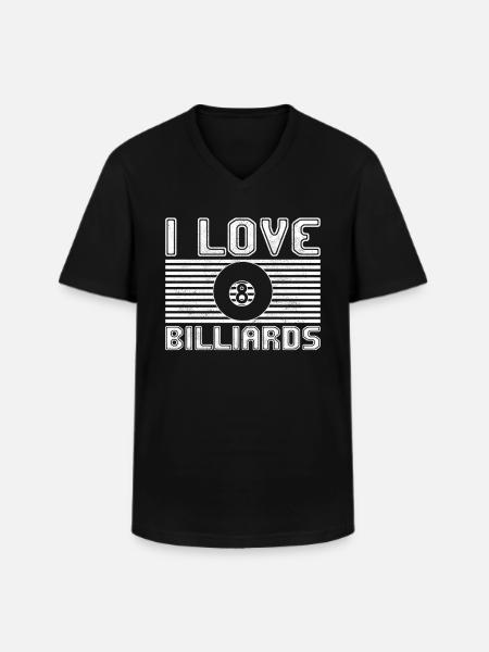 I love billiards - Men's V-Neck T-Shirt - black