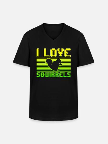 I love squirrels - Men's V-Neck T-Shirt - black