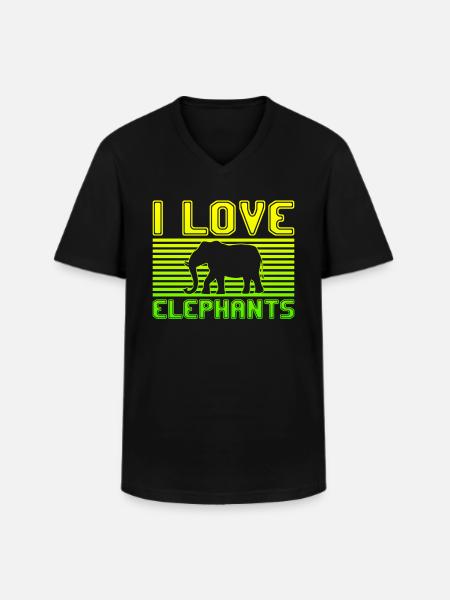I love elephants - Men's V-Neck T-Shirt - black