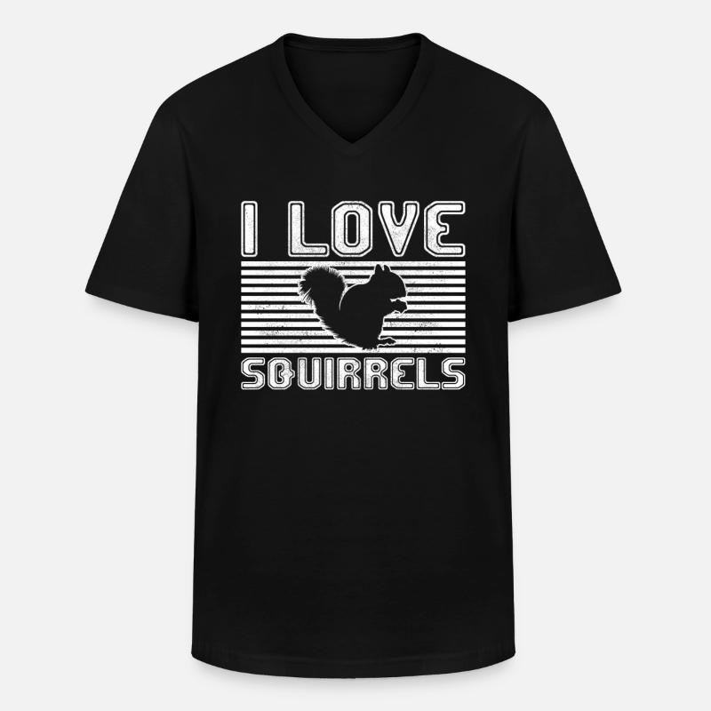 I love squirrels - Männer-T-Shirt mit V-Ausschnitt - Schwarz