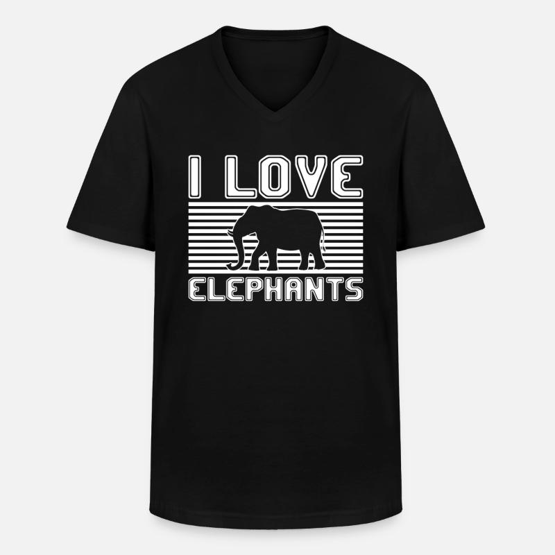 I love elephants - Männer-T-Shirt mit V-Ausschnitt - Schwarz