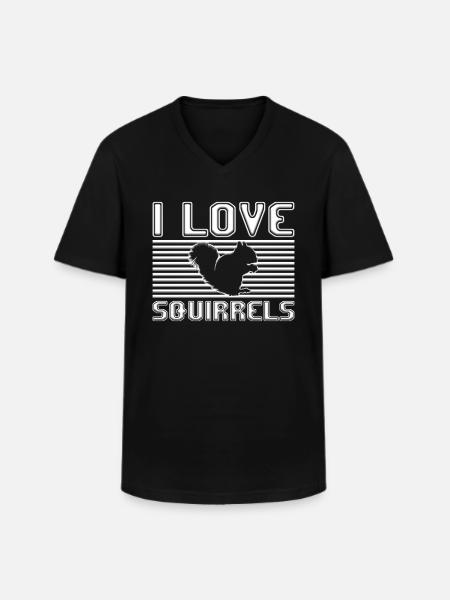 I love squirrels - Men's V-Neck T-Shirt - black