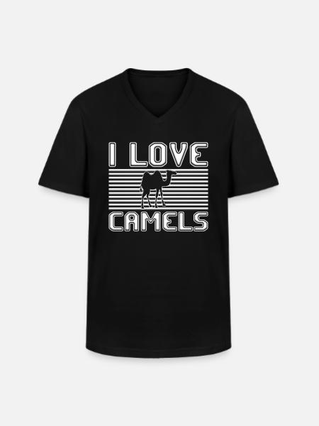 I love camels - Men's V-Neck T-Shirt - black