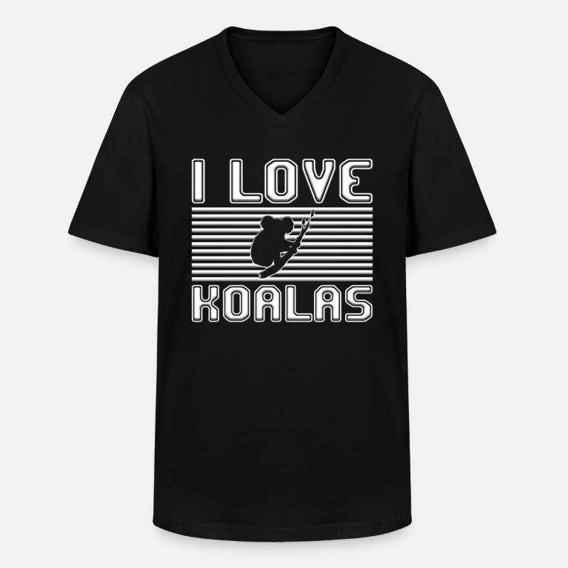 I love koalas - Männer-T-Shirt mit V-Ausschnitt - Schwarz