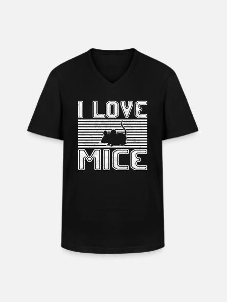 ich liebe mäuse - Männer-T-Shirt mit V-Ausschnitt - Schwarz