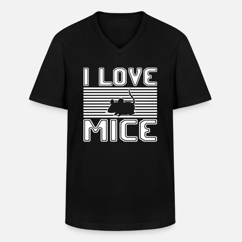 ich liebe mäuse - Männer-T-Shirt mit V-Ausschnitt - Schwarz