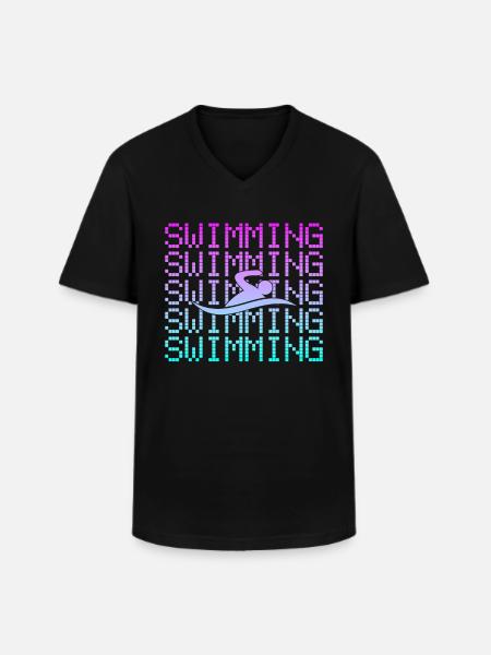 Nager - T-shirt col V Homme - noir